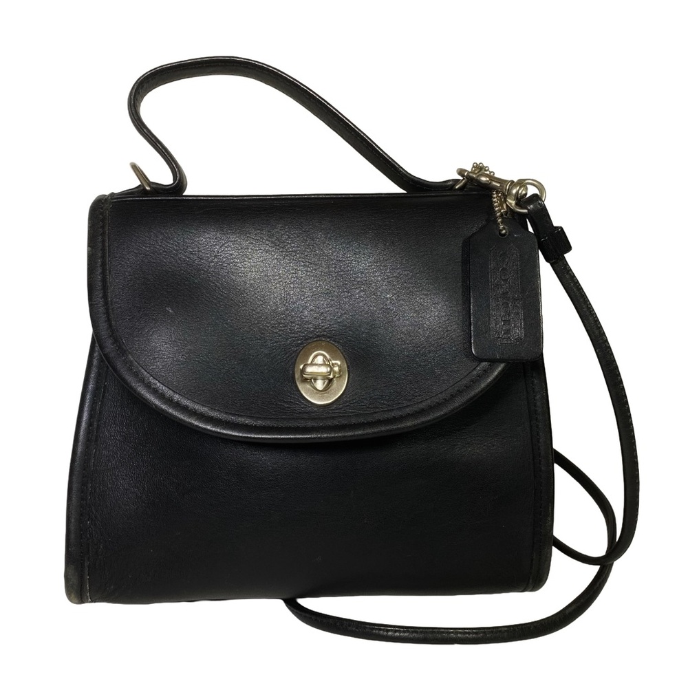 Vintage Coach Regina 9983 with Silver Tone Hardware in Black Leather with Strap